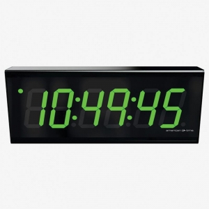 Aluminium Case PoE Digital Clocks 4" Green 6 Digit
